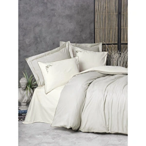 Cotton Box Elite Saten Çift Kişilik Nevresim Takımı Teresa Bej görseli 1