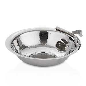 Cornella Floral Dekoratif Kase Silver Çap:22 Cm X Boy:9 Cm görseli 2