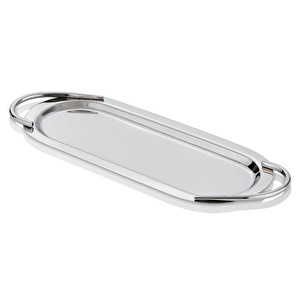 Cornella Basic Elips Sunum Tepsisi Silver Büyük En:16 Cm X Boy:44 Cm