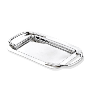 Cornella Basic Dikdörtgen Sunum Tepsisi Silver Küçük En:21 Cm X Boy:31 Cm X Tümü:38 Cm