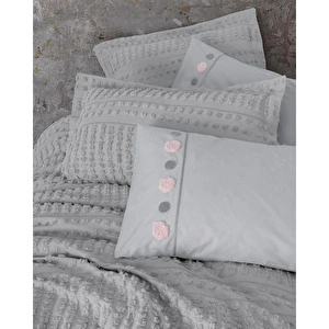 Cotton Box Limi Çift Kişilik Yatak Örtülü Nevresim Takımı Siva Gri görseli 2