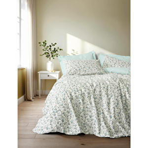 Cotton Box Petite Çift Kişilik Lastikli Çarşaflı Nevresim Takımı Nola Mint