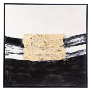Mudo Home Golden Abstract Çerçeveli̇ Yağli Boya 100x100 Cm
