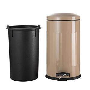 Mudo Home 16 Lt Pedalli Vintage Çöp Kovasi Bej görseli 4