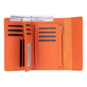 Bloominbag Arc Wallet Terracotta Pebble Hakiki Deri Kartlıklı Manyetik Cüzdan görseli 5