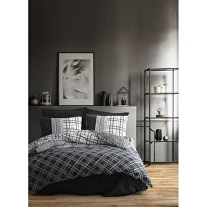 Cotton Box Masculine Tek Kişilik Nevresim Takımı Carlos Siyah görseli 1