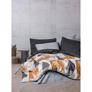 Cotton Box Modern Tek Kişilik Nevresim Takımı Giorno Gri görseli 1