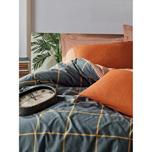 Cotton Box Modern Tek Kişilik Nevresim Takımı Stark Tarçın görseli 2