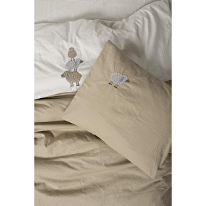 Cotton Box Cuddly Nakışlı Bebek Nevresim Takımı Lamp Bej