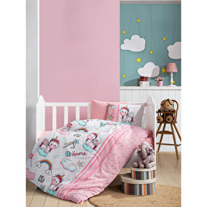 Cotton Box Flanel Bebek Nevresim Takımı Unicorn Pembe