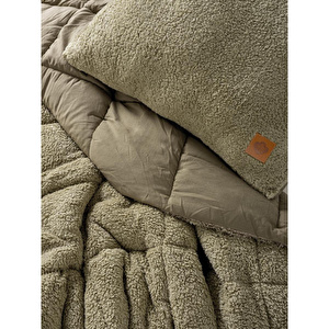 Cotton Box Çift Kişilik Peluş Yorgan Seti Taş 195x215 Cm