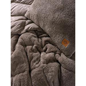 Cotton Box Tek Kişilik Peluş Yorgan Seti Bej 155x215 Cm görseli 3
