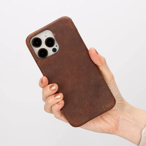 Bloominbag Bloomcase Apple Iphone 16 Pro (6.3") Saddle Brown Hakiki Deri Telefon Kılıfı