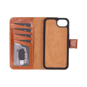 Bloominbag Bloomcase Magic Wallet Tan Apple Iphone 17e / 16e (6.1") Hakiki Deri Çıkarılabilir Cüzdanlı Telefon Kılıfı görseli 4