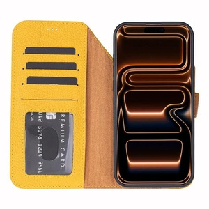 Bloominbag Bloomcase Magic Wallet Honey Apple Iphone 17 Pro Max (6.9") Hakiki Deri Çıkarılabilir Cüzdanlı Telefon Kılıfı görseli 3