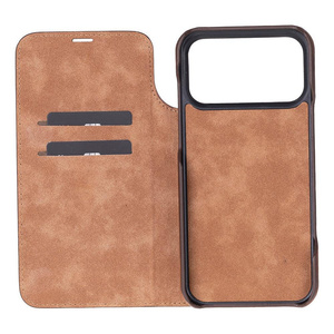 Bloominbag Bloomcase Magic Wallet Tan Apple Iphone 17 Pro Max (6.9") Hakiki Deri Çıkarılabilir Cüzdanlı Telefon Kılıfı görseli 5