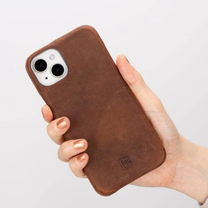 Bloominbag Bloomcase Apple Iphone 16 (6.1") Saddle Brown Hakiki Deri Telefon Kılıfı görseli 3