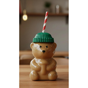 Cornella Bear Cam Barista Soğuk Ayıcıklı İçecek Bardağı 550 Ml