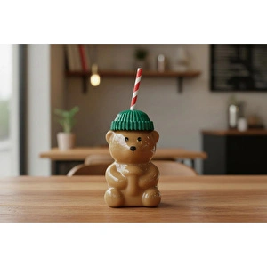 Cornella Bear Cam Barista Soğuk Ayıcıklı İçecek Bardağı 550 Ml