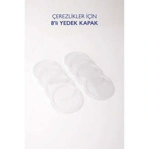 Emaylab 8’li Yedek Mika Kapaklar - Emaye Çerezlik, Kahvaltılık, Reçellik, Zeytinlik Ve Sunumluklar Için 8cm görseli 5