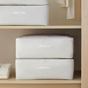 Home Wave 8'li Büyük Boy Gri Pötikare Baza Altı Hurç Set 62 X 46 X 22 Cm