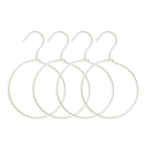 Ocean Home Textile 4'lü Halka Ekru Renk Kumaş Kaplı Metal Aksesuar Askısı 24.5 X 16 X 0.5 Cm görseli 5
