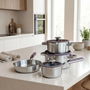 Berghoff Home Elements 7li Tencere Seti Aubergine