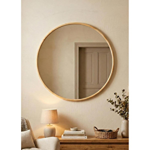 The Mia Ahşap Duvar Aynası 70x70 Cm