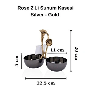 Cornella Rose 2'li Sunum Kasesi Silver - Gold görseli 5
