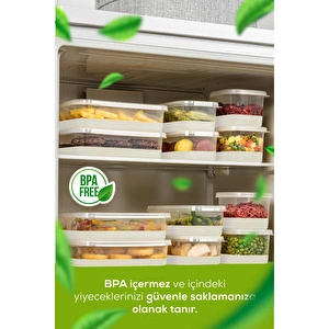 Vienev 8 Parça 550 Ml Yumuşak Tabanlı Derin Dondurucu - Difriz Saklama Kabı Beyaz