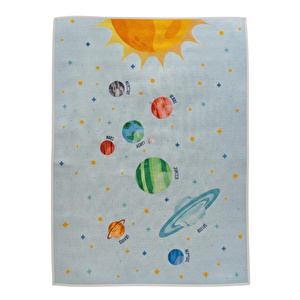 Itsy Bitsy Kids Spacey Çok Renkli Yıkanabilir Çocuk Halısı - 120x160cm