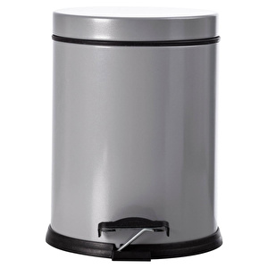 Mudo Home 3 Lt Pedalli Çöp Kovasi Gri̇