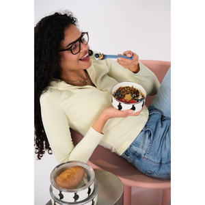 Emaylab Emaylabxpeppythings Milky Emaye Üçlü Saklama Kabı Seti (ocaklarda Kullanilabi̇li̇r)