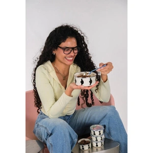 Emaylabxpeppythings Milky Emaye Üçlü Saklama Kabı Seti (ocaklarda Kullanilabi̇li̇r) görseli 4