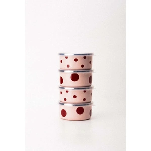Emaylabxpeppythings Cherry Emaye 4’lü Kapaklı Kase Çerezlik, Kahvaltılık, Reçellik, Zeytinlik, Sunumluk Seti 8cm 200 Ml görseli 4