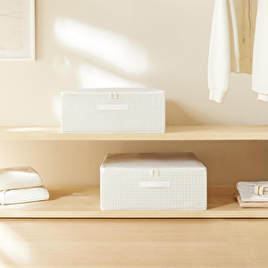 Home Wave 2'li Gri Pötikare Destekli Kutu Hurç Set 45 X 55 X 18 Cm
