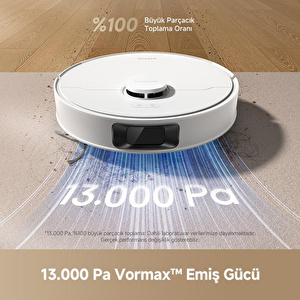 Dreame D20 Ultra Robot Süpürge Beyaz, 13,000pa Emiş Gücü, Duoscrub™ Paspaslama Sistemi