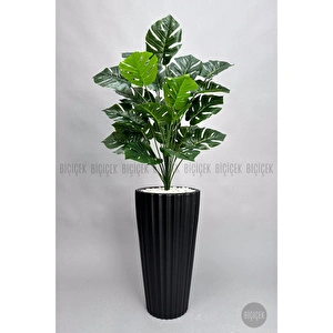 Biçiçek 130 Cm Monstera Bi̇tki̇si̇ Si̇yah Li̇lyum Saksida görseli 5