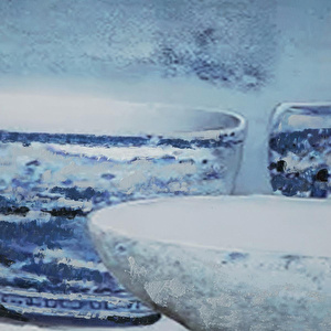 Mudo Home Blue Vessel Çerçeveli̇ Yağli Boya Tablo 63x93 Cm görseli 3
