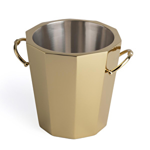 Lucky Art Gold Paslanmaz Çelik Dekoratif Buz Kovası 24 Cm