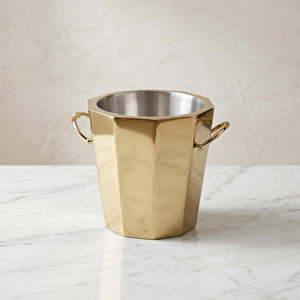 Lucky Art Gold Paslanmaz Çelik Dekoratif Buz Kovası 24 Cm