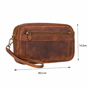 Bloominbag Forge Wrist Heritage Saddle Luxe Hakiki Deri Unisex Kilitli Clutch görseli 3
