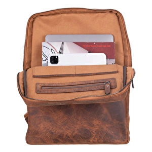 Bloominbag Atelier Heritage Saddle Hakiki Deri Laptop Sırt Çantası – 16” Uyumlu görseli 4