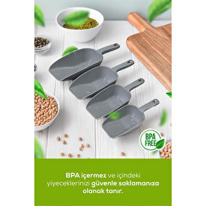 Vienev 8'li Set Plastik Erzak Kürek Seti Gri