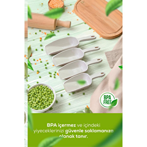 Vienev 8'li Set Plastik Erzak Kürek Seti Bej