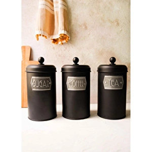 The Mia Çay Şeker Kahve Kavanozu Siyah 1,20 Lt Mgl0019 görseli 3