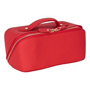 Bloominbag Ella Terra Flame Scarlet Deri Seyahat Ve Makyaj Çantası