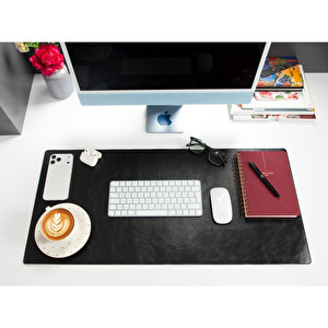 Bloominbag Atelier 91 Noir Black Leather Desk Mat - Medium görseli 2