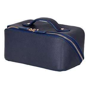 Bloominbag Ella Terra Navy Deri Seyahat Ve Makyaj Çantası görseli 5