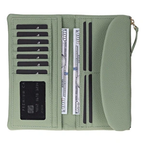 Bloominbag Élia Soft Matcha Large Deri Kadın Cüzdan & Clutch görseli 4